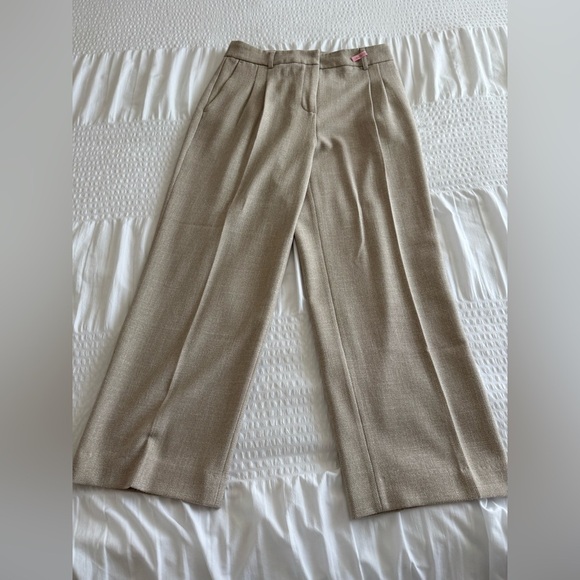 House of Harlow 1960 Pants - House of Harlow 1960 Taupe Wide-Leg Trousers